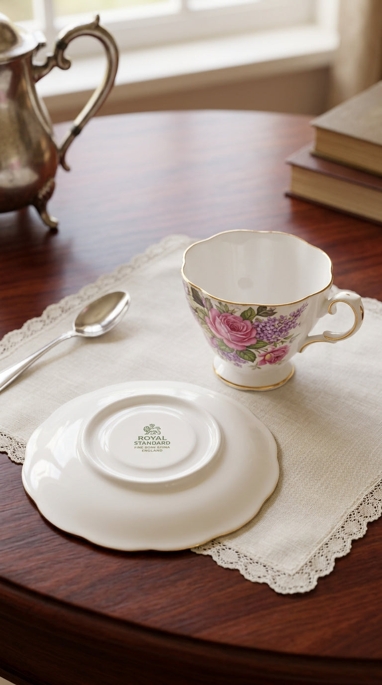 Royal Standard England Floral Fine Bone China Tea Cup and Saucer Set