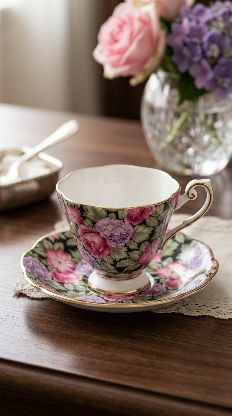 Royal Standard England Floral Fine Bone China Tea Cup and Saucer Set