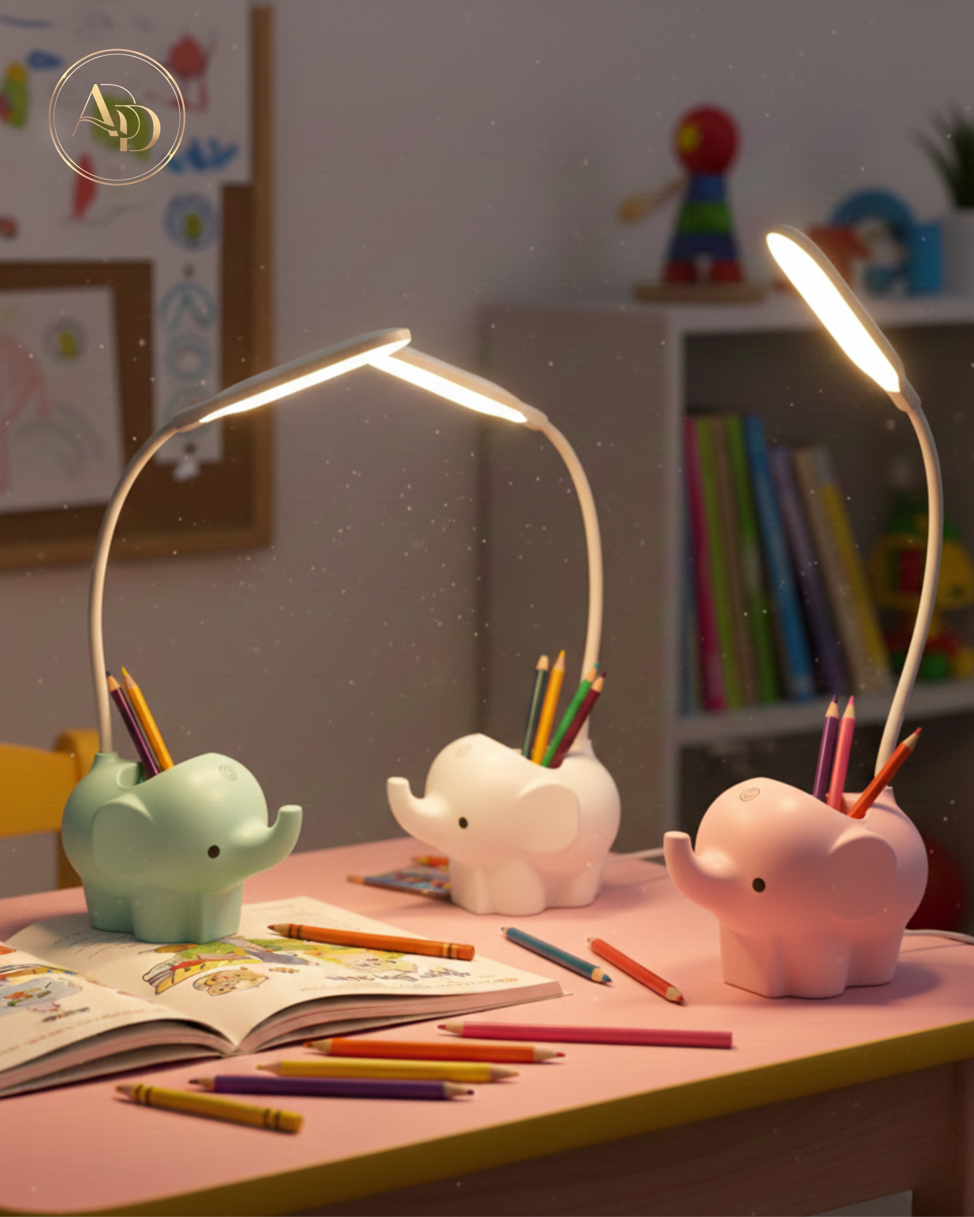 Elephant Kids Study Lamp